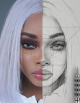 Artist Draws Portraits Using Rulers And Geometric Shapes