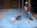 Guy Draws Detailed Images With Chalk in His Backyard