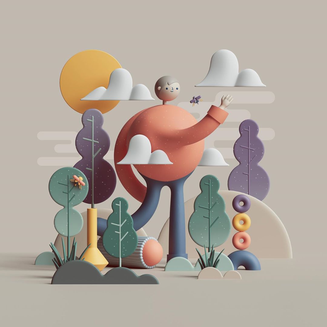 Clean Contemporary And Playful Peter Tarka s 3D Illustrations 