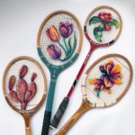 Beautiful Embroideries on Tennis Rackets by Fiance Knowles