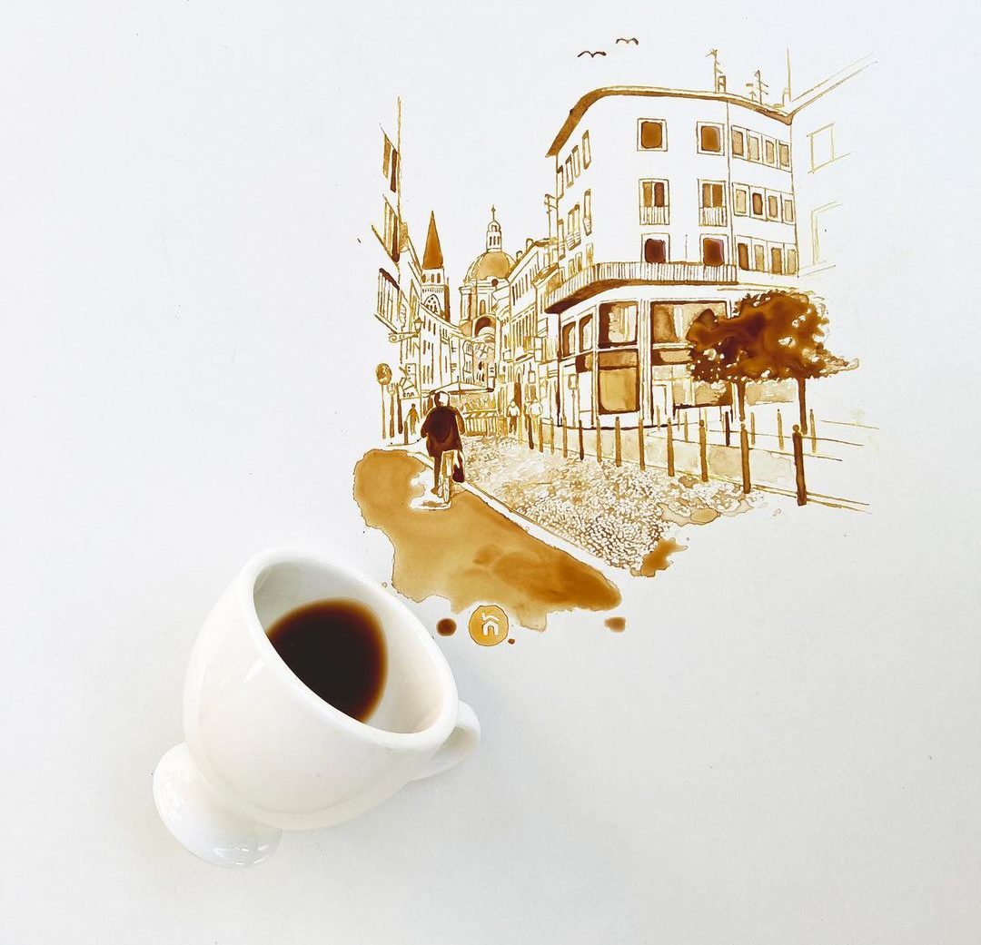 Giulia Bernardelli Uses Spilled Coffee to Create Amazing Works of Art